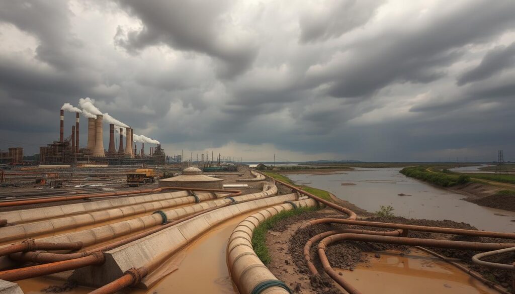 agricultural runoff and industrial contamination